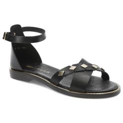 Czarne Sandały Armodo Stylowe Obuwie Damskie. Czarne sandały damskie Armodo, bez wzorów, z jeansu, bez obcasa, na obcasie, bez zapięcia. Za 289.00 zł.