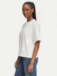HUGO T-Shirt Duslant 50570677 Biały Oversize. Białe t-shirty damskie Hugo, m, bez wzorów, z bawełny, bez kołnierzyka, bez ramiączek. Za 349.99 zł.
