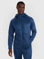 4F Bluza treningowa regular szybkoschnąca męska - granatowa XXL. Niebieskie bluzy sportowe męskie 4F, m, bez wzorów, z dzianiny, z kapturem, do biegania. Za 249.99 zł.