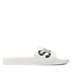 Klapki Superga. Białe klapki damskie Superga, bez wzorów, bez obcasa, bez zapięcia. Za 109.99 zł.