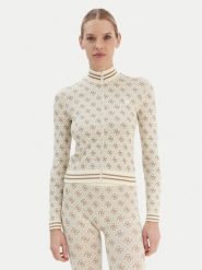 Guess Bluza V5BP08 K2000 Beżowy Slim Fit. Brązowe bluzy damskie Guess, s, z aplikacjami, z syntetyku, bez ramiączek, bez kaptura. Za 219.99 zł.