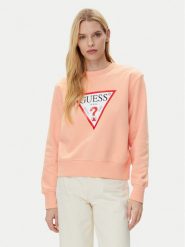 Guess Bluza W2YQ16 KBA11 Pomarańczowy Regular Fit. Brązowe bluzy damskie Guess, s, z aplikacjami, z bawełny, bez ramiączek, bez kaptura. Za 169.99 zł.