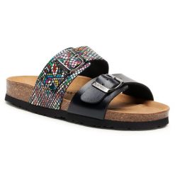Klapki Dr. Brinkmann. Czarne klapki damskie Dr. Brinkmann, bez wzorów, bez obcasa, bez zapięcia. Za 169.99 zł.