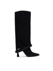 KARL LAGERFELD Kozaki Debutante KL32082 Czarny. Czarne kozaki damskie KARL LAGERFELD, bez wzorów, ze skóry, bez obcasa, na słupku, bez zapięcia. Za 1,319.00 zł.