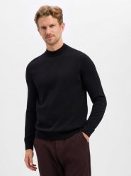 JOOP! sweter z dzianiny z wełny merynosowej Mężczyźni wełna ze strzyży czarny, XL. Czarne swetry męskie JOOP!, m, bez wzorów, z dzianiny, bez kołnierzyka, bez ramiączek. Za 659.95 zł.