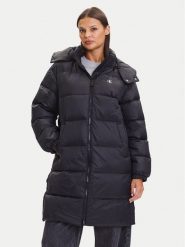 Calvin Klein Jeans Płaszcz zimowy Essential LV047D502G Czarny Regular Fit. Czarne płaszcze damskie Calvin Klein Jeans, na zimę, xs, bez wzorów, z jeansu, bez kołnierzyka, bez kaptura. Za 929.99 zł.