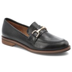 Czarne Półbuty Armodo Stylowe Wsuwane Obuwie Damskie. Czarne półbuty damskie Armodo, z aplikacjami, ze skóry, eleganckie, bez obcasa, bez zapięcia. Za 429.00 zł.