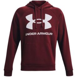 Bluza męska Under Armour Rival Fleece Big Logo HD. Czerwone bluzy męskie Under Armour, m, bez wzorów, sportowe, bez ramiączek, bez kaptura. Za 189.80 zł.