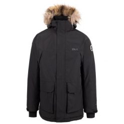 Dlx Mullan - Męska kurtka parka czarna. Czarne parki męskie DLX, na jesień, l, bez wzorów, z futra, bez kołnierzyka, bez kaptura. Za 402.95 zł.