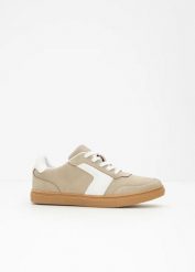 Sneakersy w stylu retro. Brązowe obuwie sportowe damskie bonprix, bez wzorów, bez zapięcia. Za 124.99 zł.