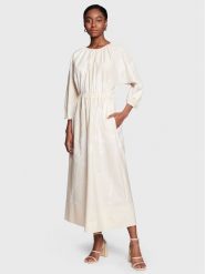 Liviana Conti Sukienka koktajlowa F3SK96 Écru Regular Fit. Sukienki damskie Liviana Conti, bez wzorów, z bawełny, wizytowe, bez kołnierzyka, bez ramiączek. Za 2,059.00 zł.