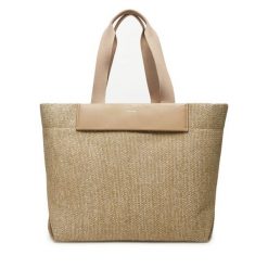 Torebka Calvin Klein. Brązowe shopperki damskie Calvin Klein, bez wzorów, bez dodatków. Za 419.99 zł.