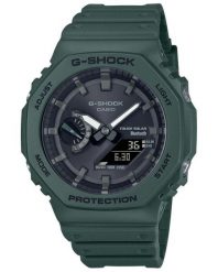 Zegarek męski Casio GA-B2100-3AER, Quartz, 45mm, 20ATM. Czarne, cyfrowe zegarki męskie Casio, bez wzorów, z materiału, szklane. Za 660.05 zł.