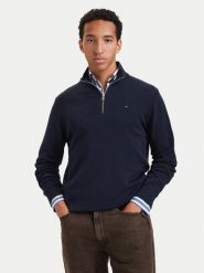 Tommy Jeans Sweter DM0DM21654 Granatowy Slim Fit. Niebieskie swetry męskie Tommy Jeans, m, bez wzorów, z bawełny, bez kołnierzyka, bez ramiączek. Za 409.99 zł.