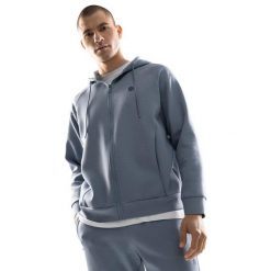 Męska rozpinana bluza treningowa z kapturem Fitness Siroko Surpass. Niebieskie bluzy męskie SIROKO, m, bez wzorów, z materiału, z kapturem, na fitness i siłownię. Za 169.00 zł.