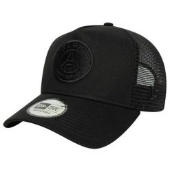 New Era czapka z daszkiem Trucker Cap Paris Saint-Germain czarna. Czarne czapki damskie PSG, bez wzorów. Za 169.00 zł.