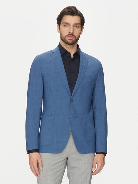 Michael Kors Marynarka MK0SB01025 Niebieski Slim Fit. Niebieskie garnitury męskie Michael Kors, m, bez wzorów, z syntetyku, biznesowe. Za 919.99 zł.