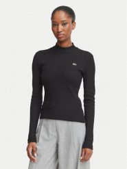 Lacoste Bluzka TF3164 Czarny Slim Fit. Czarne bluzki damskie Lacoste, bez wzorów, z bawełny, bez kołnierzyka, bez ramiączek. Za 409.99 zł.