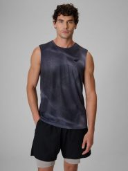 4F Koszulka treningowa regular szybkoschnąca męska - czarna L. Czarne t-shirty męskie 4F, l, bez wzorów, bez kołnierzyka, bez ramiączek. Za 99.99 zł.