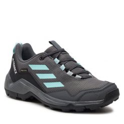 Trekkingi adidas. Szare obuwie trekkingowe damskie Adidas, z gore-texu, bez zapięcia. Za 359.99 zł.
