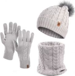 HEYO Zimowy zestaw damski czapka komin i rękawiczki HZ0004 Heyo. Czapki damskie HEYO, na zimę, bez wzorów. Za 69.00 zł.