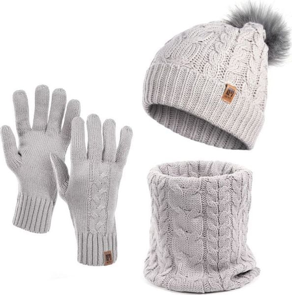 HEYO Zimowy zestaw damski czapka komin i rękawiczki HZ0004 Heyo. Czapki damskie HEYO, na zimę, bez wzorów. Za 69.00 zł.