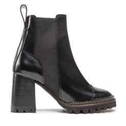 Botki See By Chloé. Czarne botki damskie See By Chloé, bez wzorów, bez obcasa, na słupku, bez zapięcia. Za 1,829.00 zł.