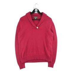 Sweter damski czerwony. Czerwone swetry nierozpinane damskie Ralph Lauren, l, bez wzorów, sportowe, bez kołnierzyka, bez ramiączek. Za 102.20 zł.