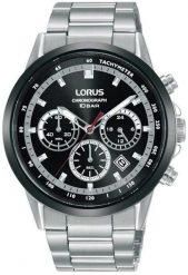 Zegarek Lorus Męski RT397JX9 Czarny Srebrzysty. Czarne zegarki męskie Lorus, bez wzorów. Za 328.99 zł.