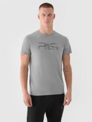 4F T-shirt regular męski 4F x Robert Lewandowski - szary XL. Szare t-shirty męskie 4F, m, bez wzorów, z bawełny, bez kołnierzyka, bez ramiączek. W wyprzedaży za 59.99 zł.