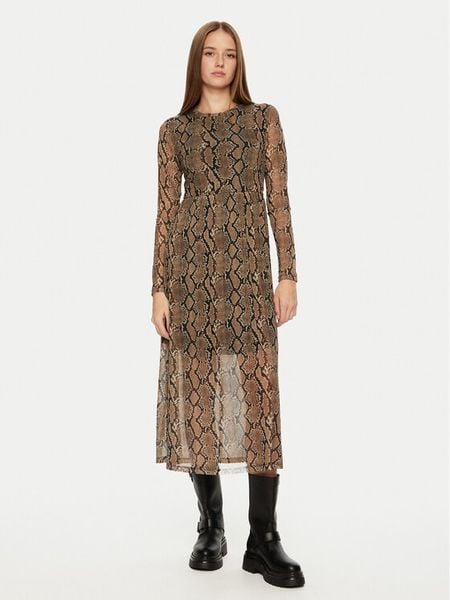 JDY Sukienka codzienna Anima 15351731 Brązowy Regular Fit. Brązowe sukienki damskie JDY, na co dzień, s, bez wzorów, z syntetyku, bez kołnierzyka, bez ramiączek, proste. Za 99.99 zł.