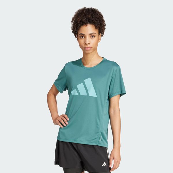 Koszulka Run It. Niebieskie bluzki damskie Adidas, xs, bez wzorów, sportowe, bez kołnierzyka, bez ramiączek. W wyprzedaży za 96.75 zł.