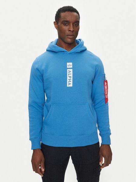 Alpha Industries Bluza Puff Print 146338 Niebieski Regular Fit. Niebieskie bluzy męskie Alpha Industries, m, bez wzorów, z bawełny, bez ramiączek, bez kaptura. Za 249.99 zł.