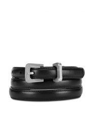 Gino Rossi Pasek Damski BLYL24003-2 SVL Czarny. Czarne paski damskie Gino Rossi, bez wzorów, ze skóry. Za 99.99 zł.