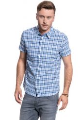 KOSZULA MĘSKA WRANGLER SS 1PKT BDOWN SHIRT PLACID BLUE W5J11OB15 112130159. Niebieskie koszule męskie Wrangler, m, bez wzorów, bez kołnierzyka, bez ramiączek. Za 129.99 zł.