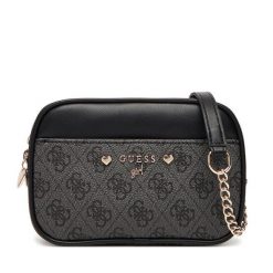 Torebka Guess. Czarne listonoszki damskie Guess, z aplikacjami, bez dodatków. Za 219.99 zł.