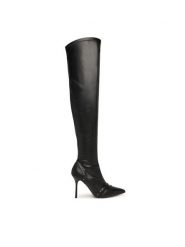 KARL LAGERFELD Kozaki KL30987 Czarny. Czarne kozaki damskie KARL LAGERFELD, bez wzorów, ze skóry, bez obcasa, na szpilce, bez zapięcia. Za 979.99 zł.