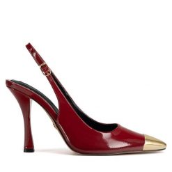 Szpilki Nine West. Czerwone szpilki damskie Nine West, bez wzorów, bez obcasa, na szpilce, bez zapięcia. Za 199.99 zł.