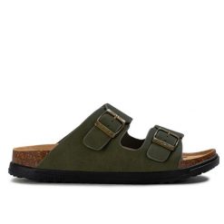 Klapki męskie Wrangler BELVILLE SLIDER MEN LOW. Brązowe klapki męskie Wrangler, bez wzorów, z materiału, bez zapięcia. Za 139.00 zł.