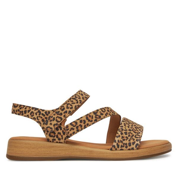 Sandały Gabor. Brązowe sandały damskie Gabor, bez wzorów, bez obcasa, na płaskiej podeszwie, bez zapięcia. Za 519.99 zł.