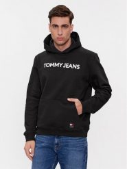Tommy Jeans Bluza Bold Classics DM0DM18413 Czarny Regular Fit. Czarne bluzy męskie Tommy Jeans, m, bez wzorów, z bawełny, bez ramiączek, bez kaptura. Za 279.99 zł.