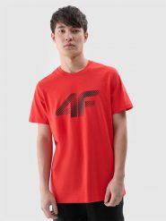 4F T-shirt regular z nadrukiem męski - czerwony XXL. Czerwone t-shirty męskie 4F, m, bez wzorów, z bawełny, bez kołnierzyka, bez ramiączek. Za 59.99 zł.
