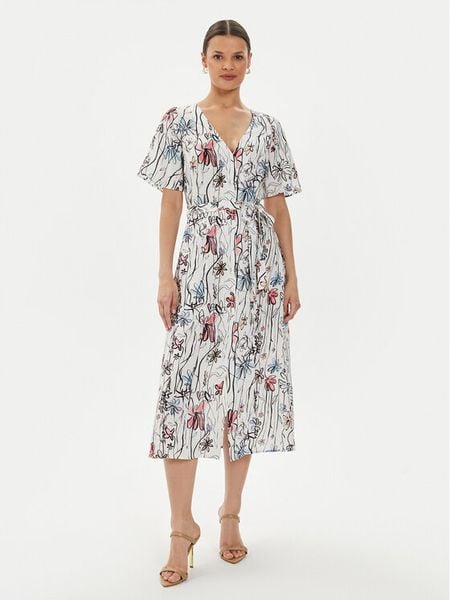 Desigual Sukienka letnia Camisero 24WWVWXA Kolorowy Regular Fit. Sukienki damskie Desigual, na lato, xs, bez wzorów, z wiskozy, bez kołnierzyka, bez ramiączek. Za 299.99 zł.