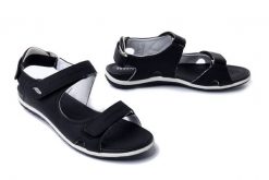 GEOX D52R6A 000EK C9997 black, sandały damskie. Czarne sandały damskie Geox, bez wzorów, bez obcasa, bez zapięcia. Za 303.92 zł.