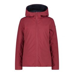 Kobieta odwracalna kurtka przeciwdeszczowa z kapturem na zamek CMP. Czarne kurtki sportowe damskie CMP, bez wzorów, bez ramiączek, z kapturem, trekkingowe. Za 598.35 zł.