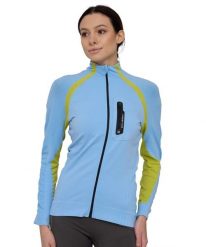 Bluza dresowa termoaktywna rozpinana damska Brubeck ACTIVE PRO. Niebieskie bluzy damskie Brubeck, s, bez wzorów, z dresówki, bez ramiączek, bez kaptura. Za 299.00 zł.