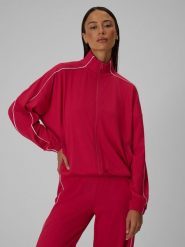 4F Bluza dresowa loose bez kaptura damska - czerwona XL. Czerwone bluzy damskie 4F, l, bez wzorów, z dresówki, sportowe, bez ramiączek, bez kaptura. Za 179.99 zł.