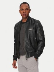Aeronautica Militare Kurtka skórzana 261PN5053UPL00320 Czarny Regular Fit. Czarne kurtki męskie Aeronautica Militare, m, bez wzorów, ze skóry, bez kaptura. Za 2,748.99 zł.