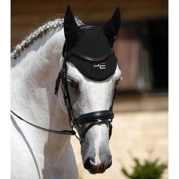 Czapka z muchą dla koni Premier Equine Atlas. Czarne czapki damskie PREMIER EQUINE, bez wzorów, sportowe. Za 219.00 zł.