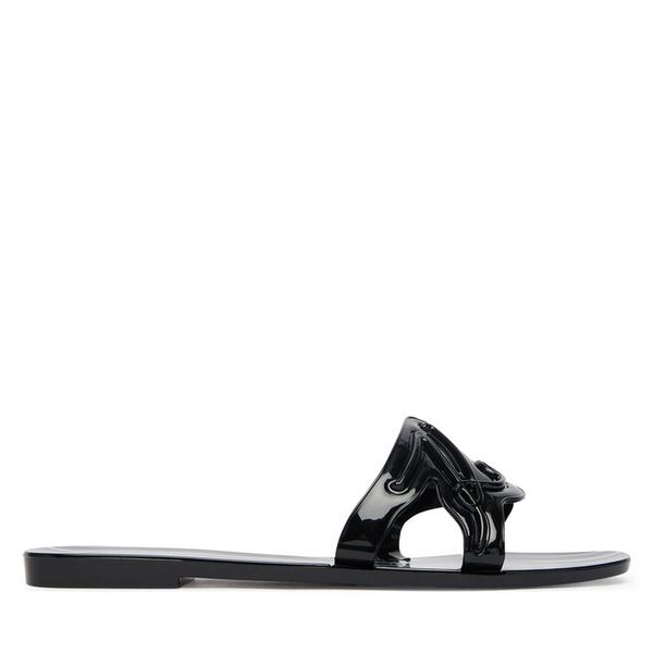Klapki KARL LAGERFELD. Czarne klapki damskie KARL LAGERFELD, bez wzorów, bez obcasa, bez zapięcia. Za 234.99 zł.